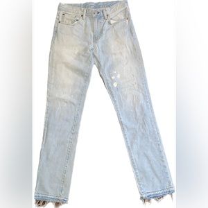Levi Strauss White Washed Jeans w/ Frayed Cuffs